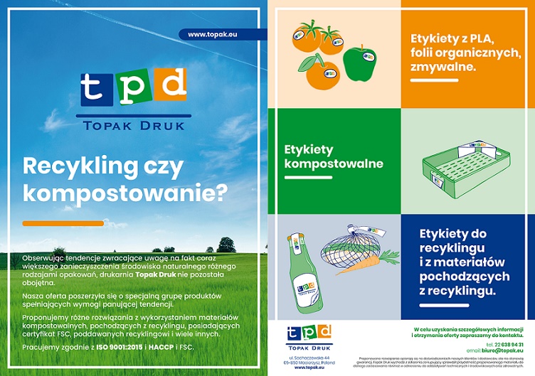 Broszura TOPAK DRUK: etykiety do recyklingu i kompostowania